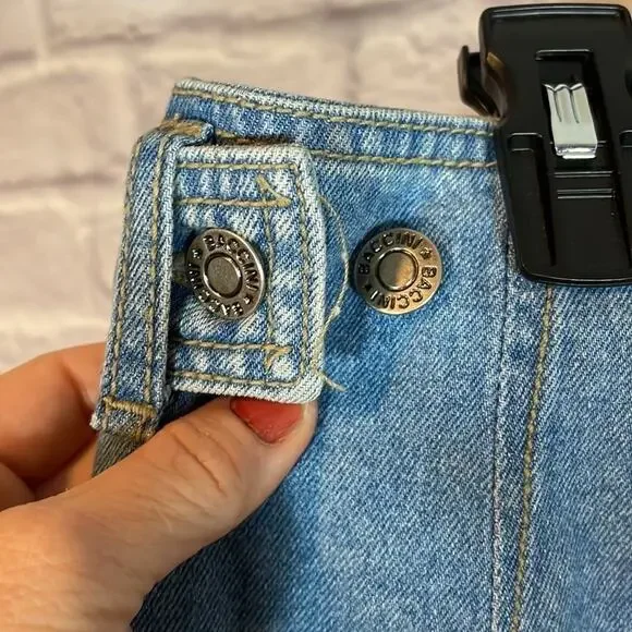 Vintage Baccini denim blanket stitch wrap skirt - Picture 4 of 8